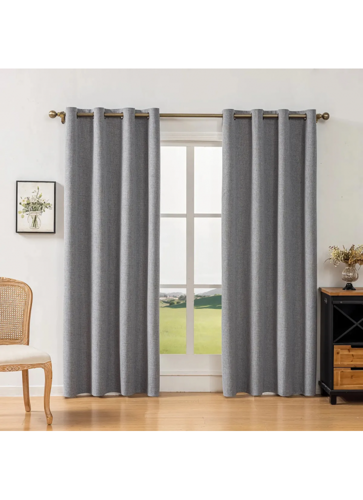 Cortina Lino Blackout Gris Oscuro