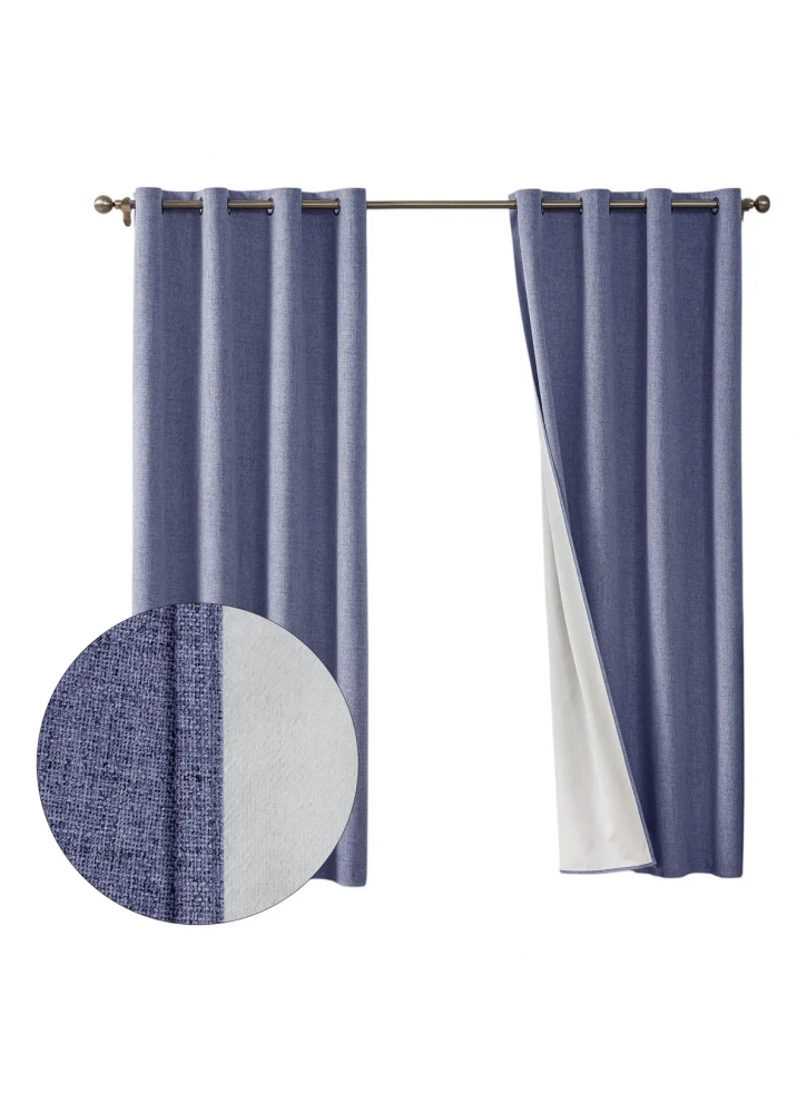 Cortina Lino Blackout Azul